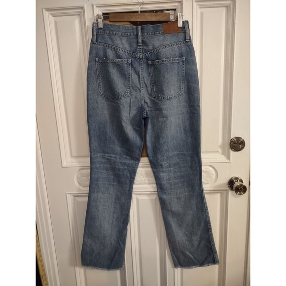 Madewell Cali Demi Boot Jeans Size 27 Raw Hem Distressed - Picture 7 of 9